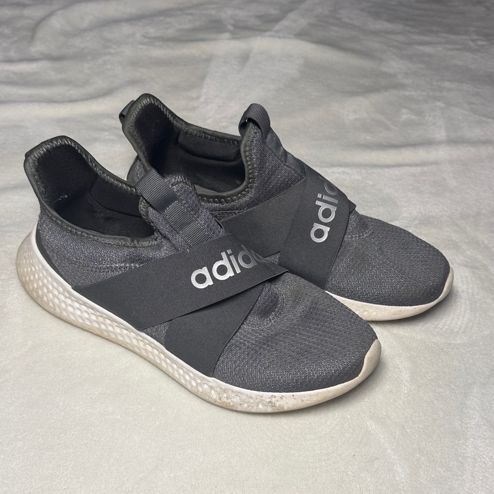Adidas Kids Black and White Slip-On Sneakers